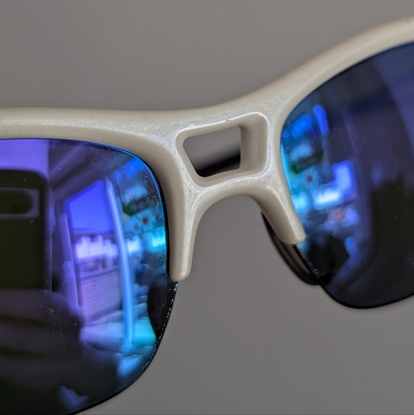 Oakley | RPM Squared Sunglasses, White Half Rim Frame, Purple Lenses - Picture 8 of 14